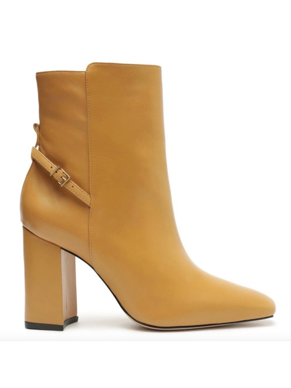 Schutz Christine Nappa Leather Bootie in Nude Caramel Size 8